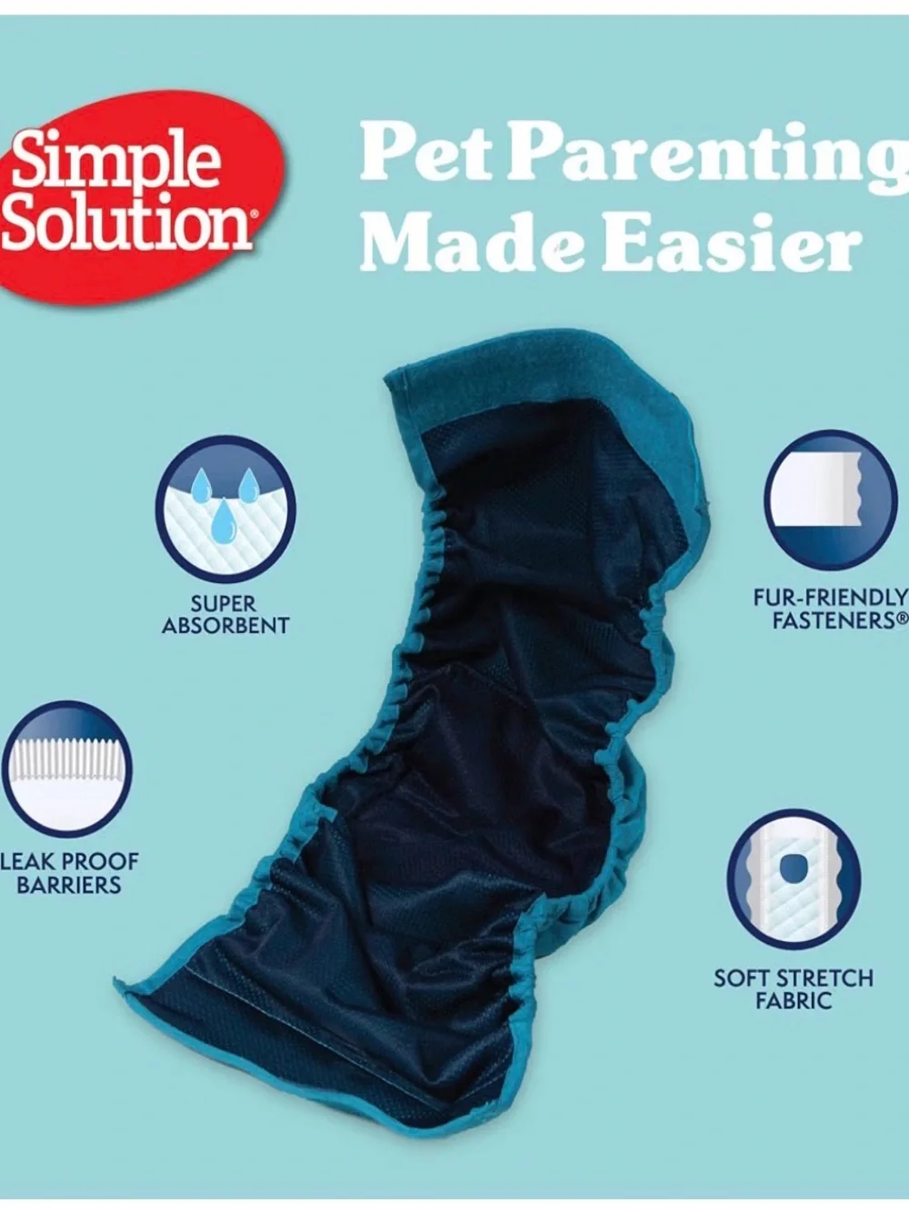 Simple Solution Washable Male Wraps - Blue